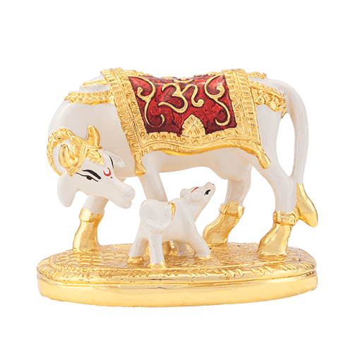 om cow white red gold