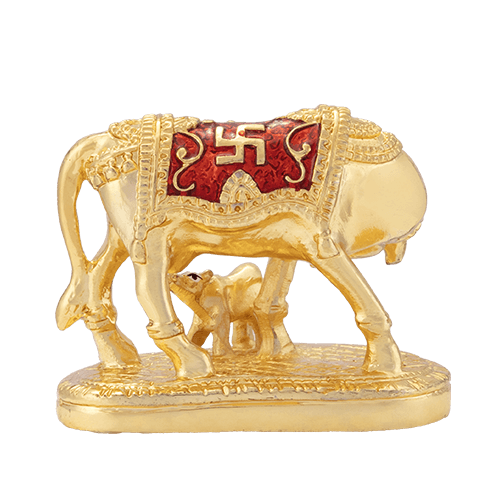 Om Cow Red Gold